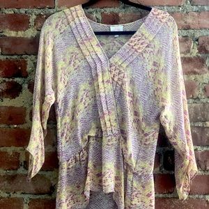 Parker Cinched Waist Silk Snakeskin Blouse